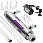 ALTHY UV Ultraviolet Water Sterilizer Purifier System Disinfection Filter Lamp + Flow Switch Control Stainless Steel 1GPM
