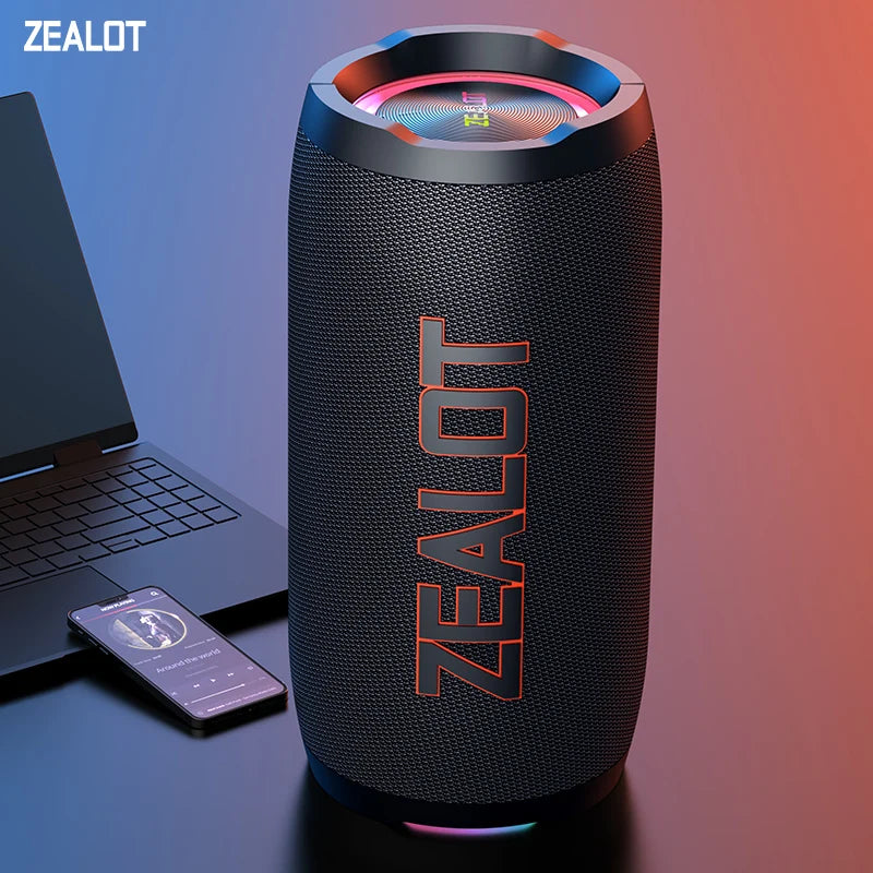 ZEALOT-S76 50W Portable Super Subwoofer Portable Speaker Home Outdoor Waterproof Column Bluetooth Speaker Sound Box Main image