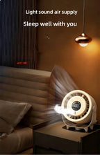 New Misting Fan Humidifying Rapid Cooling Hanging Hole Low Noise Digital Display Button Controlled Speed Fine Absorbable