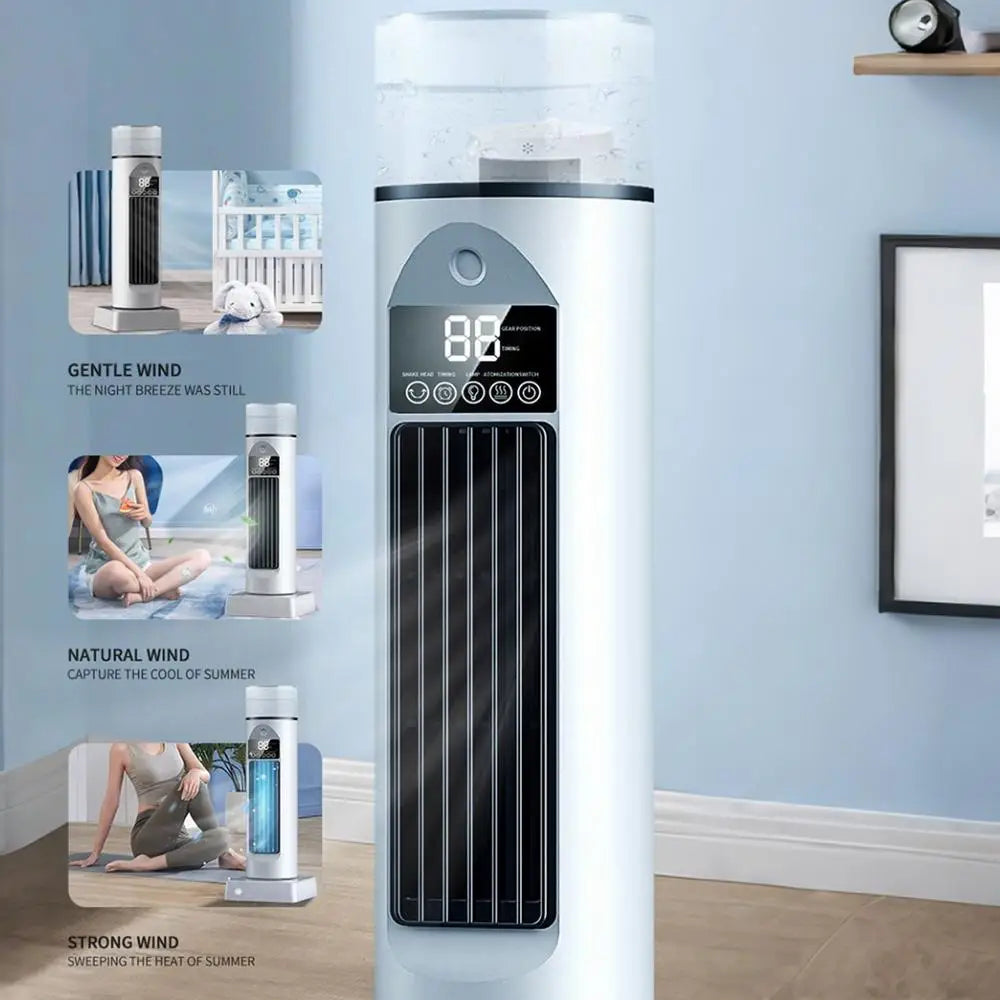 NEW Cold Air Fan Cool Air Fan Persona Air Conditioner Adjustable Speeds Humidifier Cool Gadgets with Timer & Remote