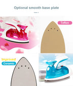 100-240V Mini Iron Handheld Garment Ironing Machine Ceramic soleplate Wet Dry Dual use Clothes Fabric Ironing Portable fortravel