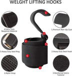 Weight Lifting Hook Grips With Wrist Wraps Hand-Bar Wrist Strap Gym Fitness Hook Weight Strap Pull-Ups Power Lifting Gloves