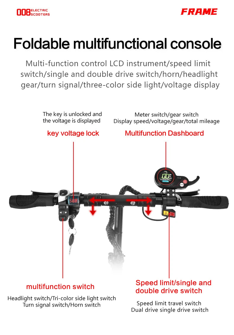BOYUEDA Q7PRO Electric Scooter 3200W Dual Motor 52V19AH Foldable 10 Inch Tire 70KM/H Max Speed 70KM Mileage with Seat