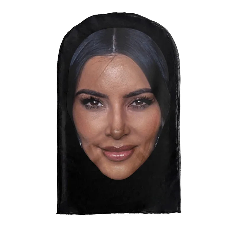 New 3D Printed Kanye Mask Drake Elastic Mesh Full Face Mask for Unisex Cosplay Headwear Party Simulation Balaclava Hat Headgear