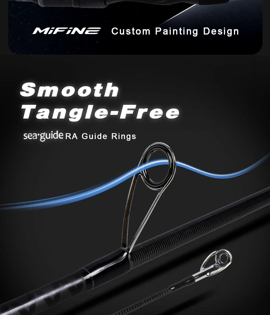 MIFINE JIG SMART SPIN Spinning Rod, Bass Fishing Rods, Lure Weight 4-18g/10-38g Saltwater Freshwater 2.29M