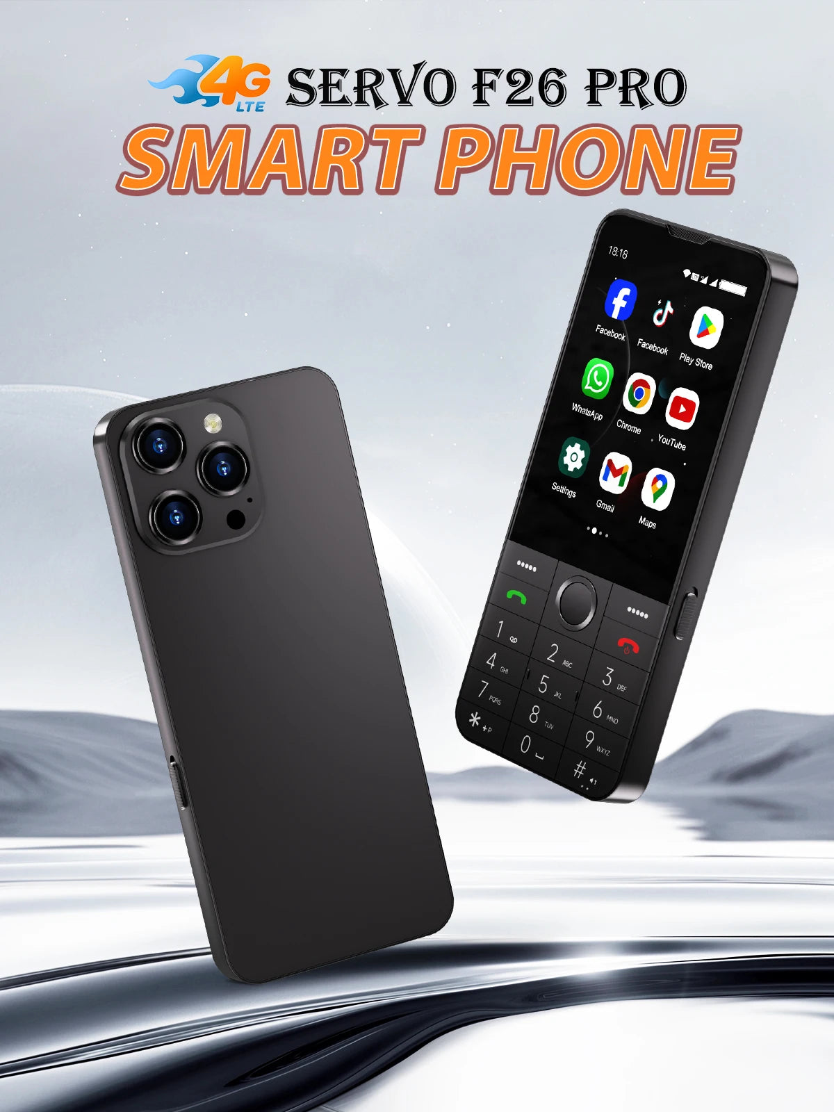 UNIWA F26 PRO 4G Touchscreen Smartphones Keypad Phone 3.5” Dual SIM Android 11 2GB+16GB 2850mAh Cellphone Whatsapp Google Store