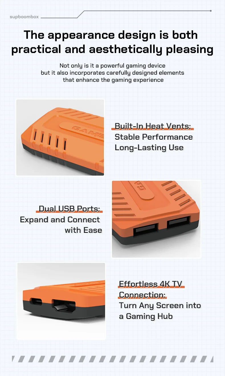 U36 Game Joystick with 50,000+ games pre-installed, 4K HD output, Retro game console, 3D, 40+ emulators, PSP, PS1