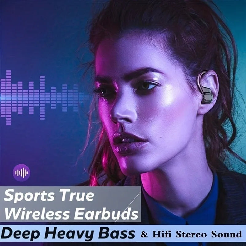 On-ear LED Display Headphones Noise Reduction Earphones Deep Bass Sports Gamer Wireless Bluetooth Headset Waterproof with HD Mic