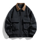 Men's Spring Casual Blazer Jacket Turn-Down Collar Stylish Versatile Office Wear Lightweight Coat Trendy Man Large Pocket Jacket