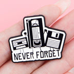 Retro 80s 90s Enamel Pins Vintage Cassette Tape Brooches Old School Lapel Pins for Backpacks Jewelry Gift For Friends