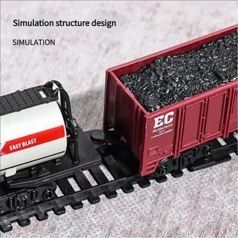 Classical Railway Freight Train Toy Electric Train Track Set with Light Tracks Model Toys for Kids Gift Children Adult Toy