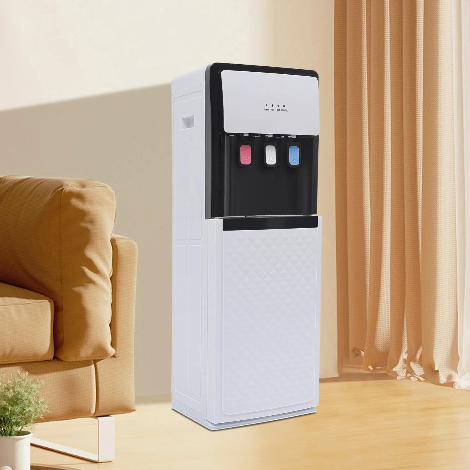 Modern White Bottom Loading Water Dispenser Hot/Cold Water Cooler Dispenser with Anti-Scalding Design for Offices Homes Gyms