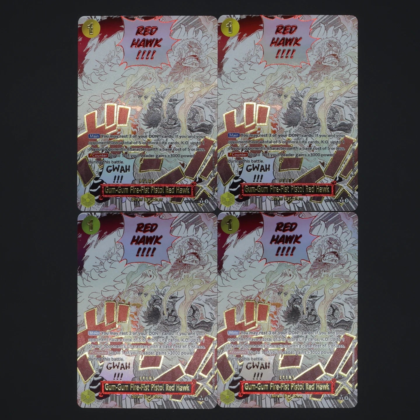 One Piece TCG OPCG English Manga Event Card Set Gear 2 DDM GGG Ground Death Frighten Me OP09 OP10 OP11 OP12 OP14 Gold Stamping