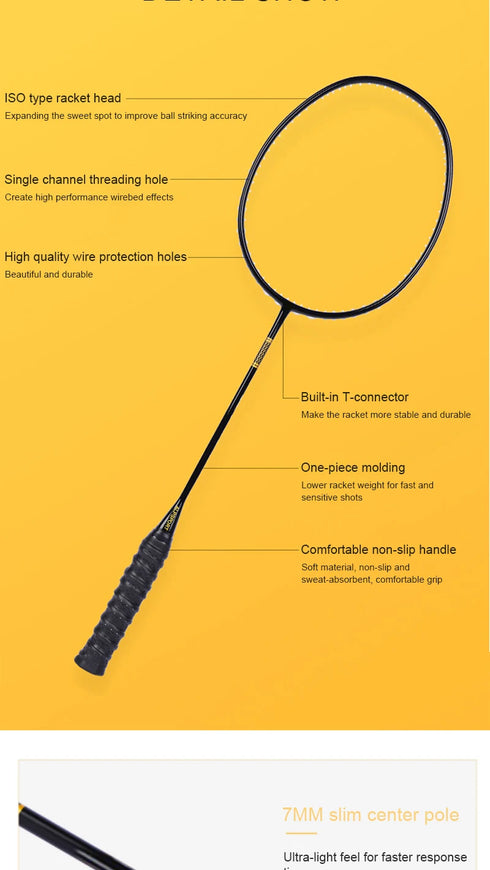 ALP ZJ2.0 Pro 4U 85g 100% Carbon Fiber + Titanium Alloy Badminton Racket Ultra-light Sports Equipment Racket Badminton Training