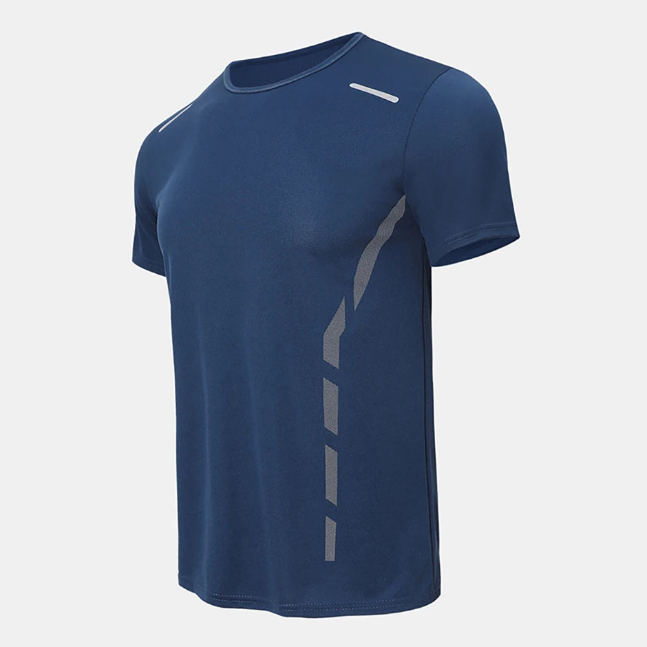 4/1 Pcs Men's Summer Multicolor Quick-drying Sports Short Sleeve Loose Breathable Fitness Running Badminton T Reflective Strip