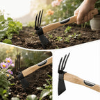 Robust Hardwood Handle Small Hand Hoe High-Strength Metal Head Lightweight Design Multi-functional Garden Tool