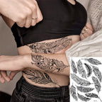 Lotus Henna Mandala Chest Temporary Tattoos For Women Underboob Adult Butterfly Turtle Lion Fake Tattoo Sexy Waterproof Tatoos
