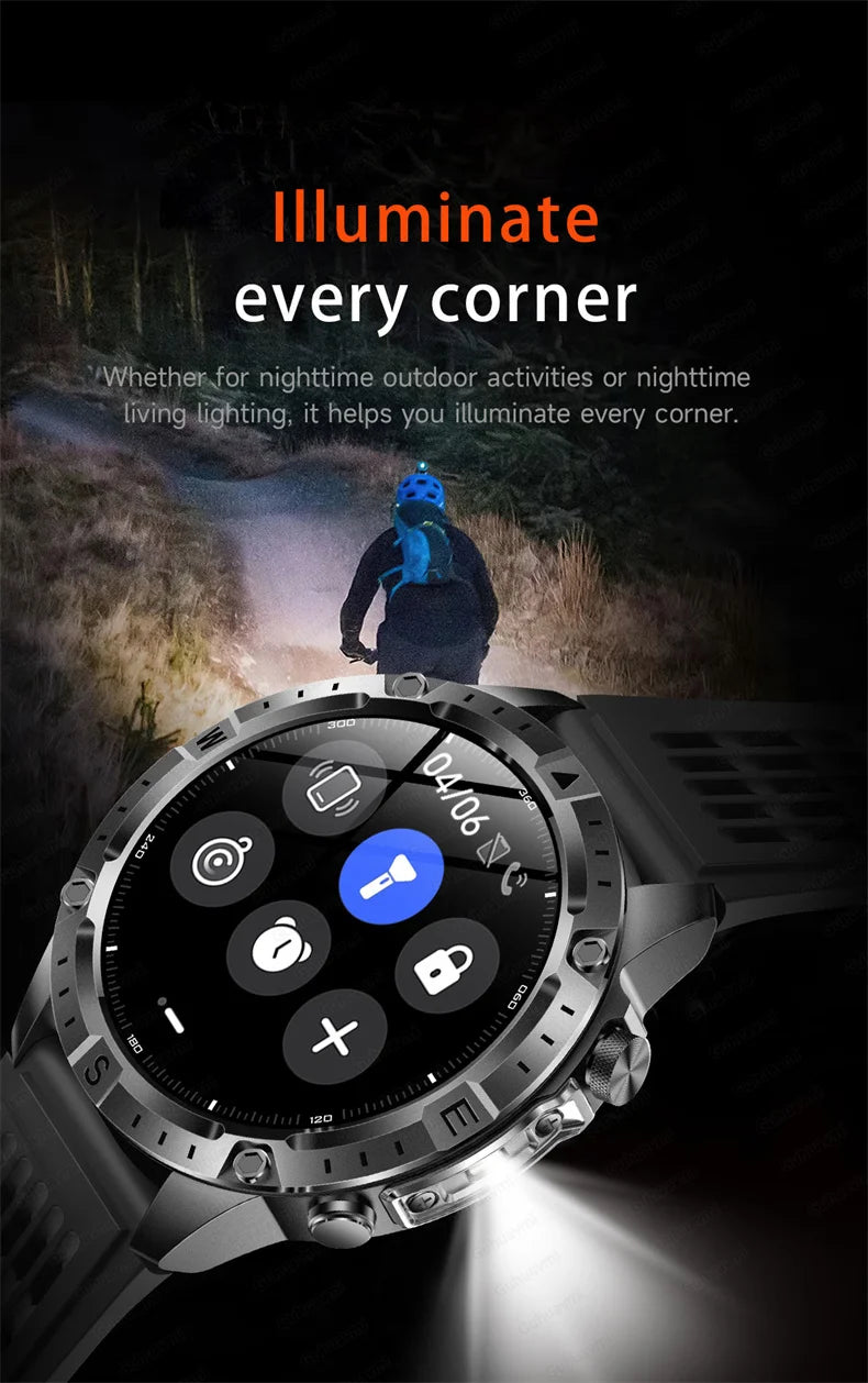 GPS Sports Smartwatch Men Women Swim Waterproof Fitness Tracker 2GB Memory Offline Maps  SpO2 Rugged Outdoor Smartwatch for Men