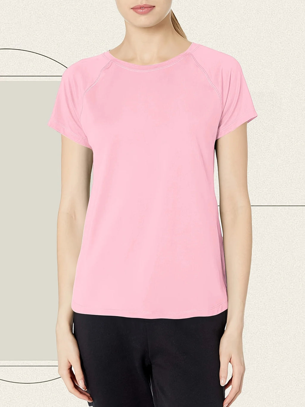 Women’s  Quick Dry Short Sleeve Resilience Gym Sports Moisture Wicking Round Neck T-Shirt Training Exercise Gym Sport Shirt