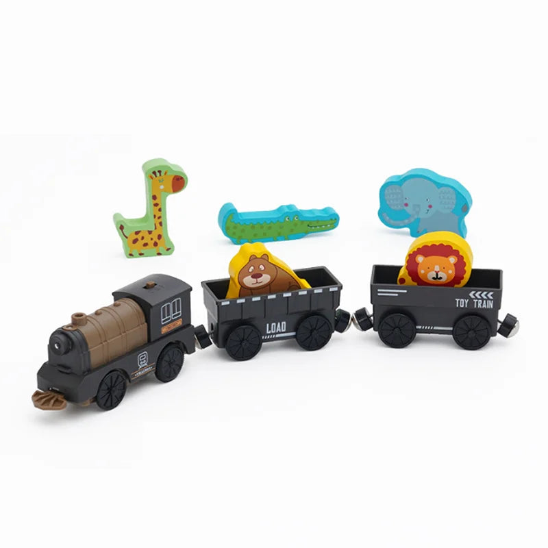New Electric Train Set Compatible with Thomas Wooden Train Track Train Toys For Kids Christmas Birthday Gift