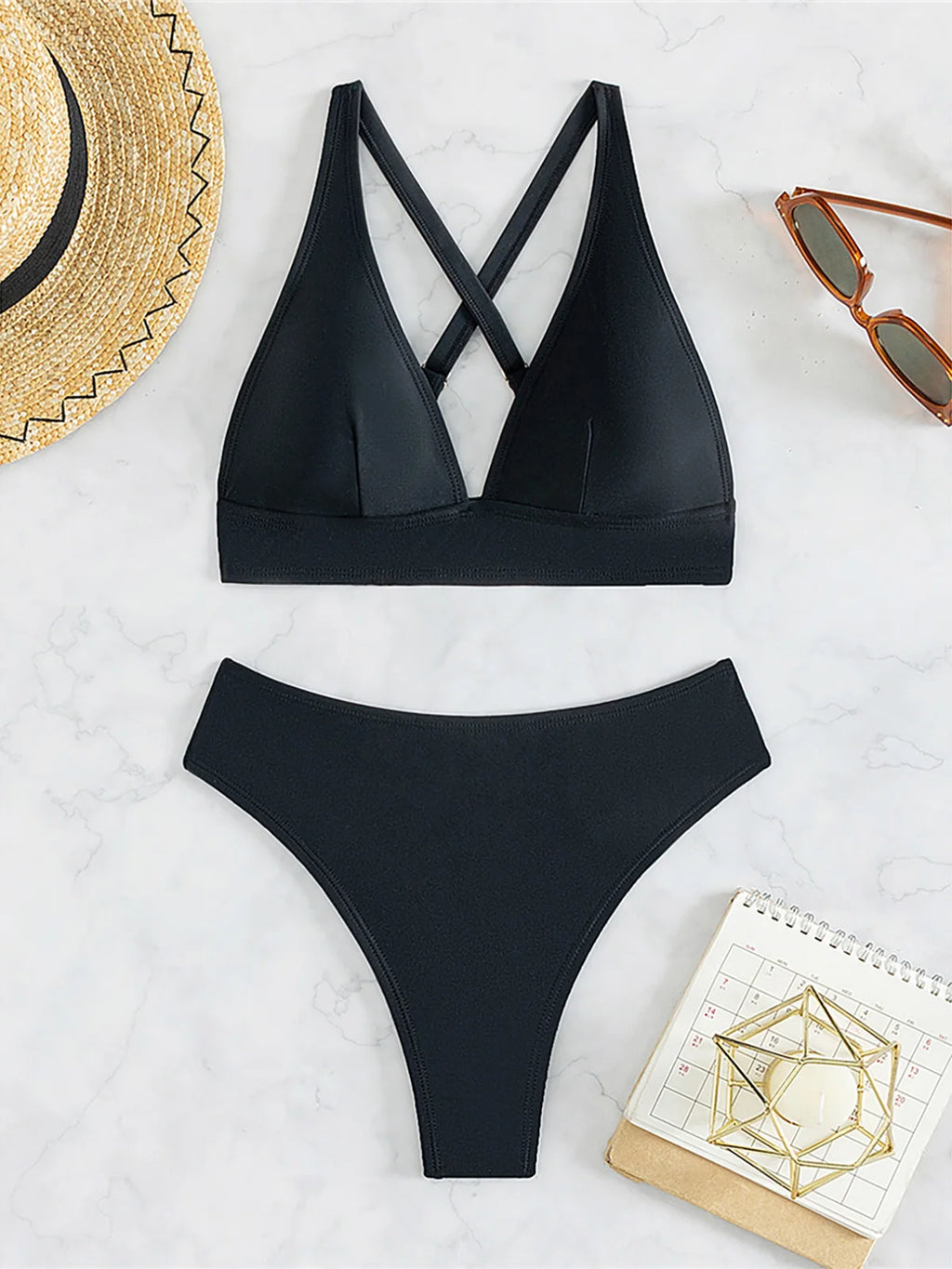 S - XL Cross Back Mini Micro Thong Bikini Female Swimsuit Women Swimwear Two-pieces Bikini set Bather Bathing Suit Swim K5022