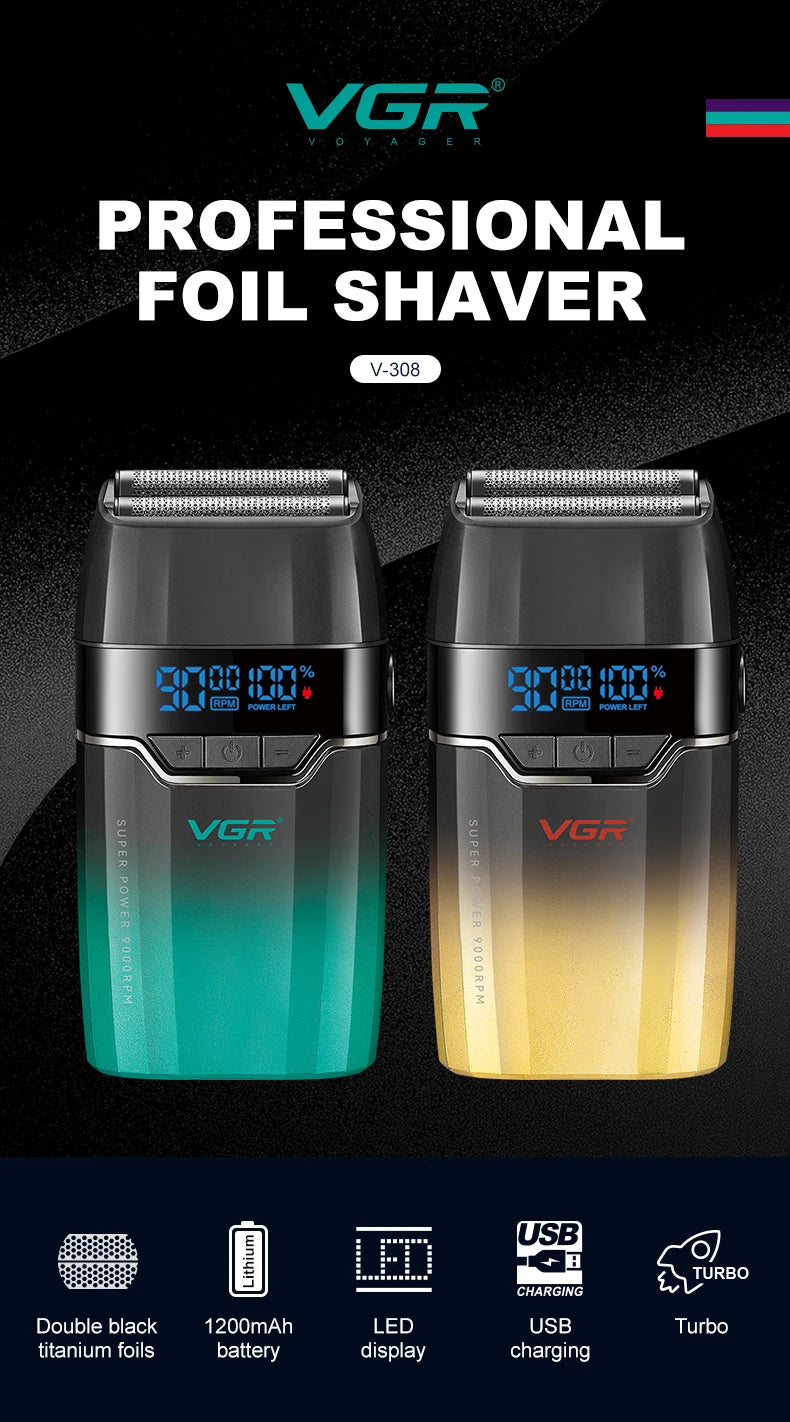 VGR Hair Clipper Professional Hair Cut Machine Face Shaver Barber Clippers Beard Trimmer Metal Trimmer for Men V-003 V-906 V-308