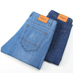 Man Pants Office Business Jeans Men Classic Blue Black Cotton Stretch Straight Denim Pants Male Brand Trousers