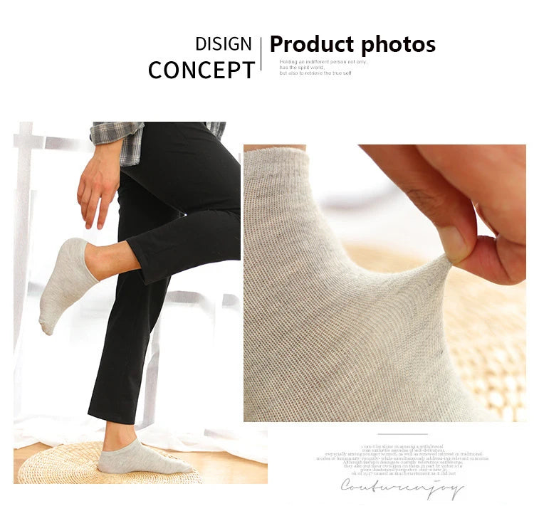 10/20/30Pairs Men's Socks Ankle Socks White Black Breathable Comfy Sweat-absorbing Boat Socks Unisex Casual Solid Short Socks