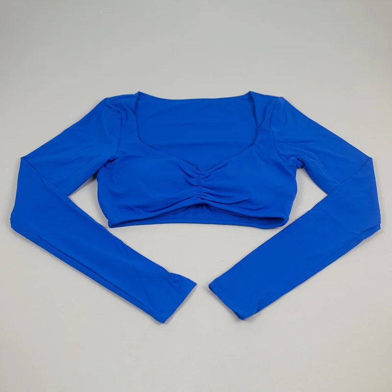 Quick Drying Breathable Short Yoga Sexy Clothes For Women Nude Feeling Fitness Tops Slim Fit Exercise Running Clothes