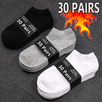 10/20/30Pairs Men's Socks Ankle Socks White Black Breathable Comfy Sweat-absorbing Boat Socks Unisex Casual Solid Short Socks