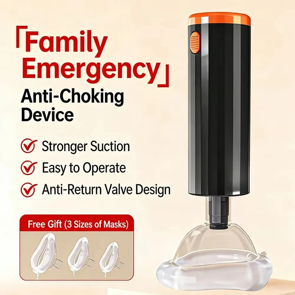 Auto Choking Rescue Device Strong Airway Suction Rescue Device Portable Anti Choking Device First Aid Kit for Kids and Adults
