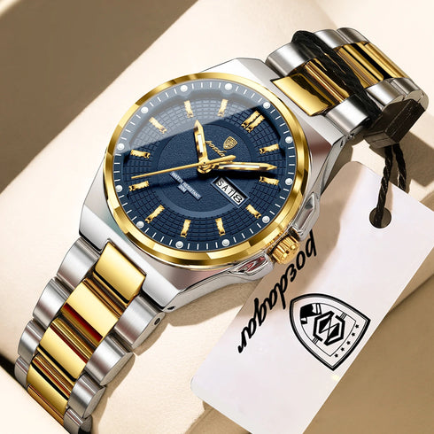 POEDAGAR Fashion Ladies Watch Top Elegant Week Date Woman Clock Quartz Stainless Steel Luminous Waterproof Women's Watches Reloj
