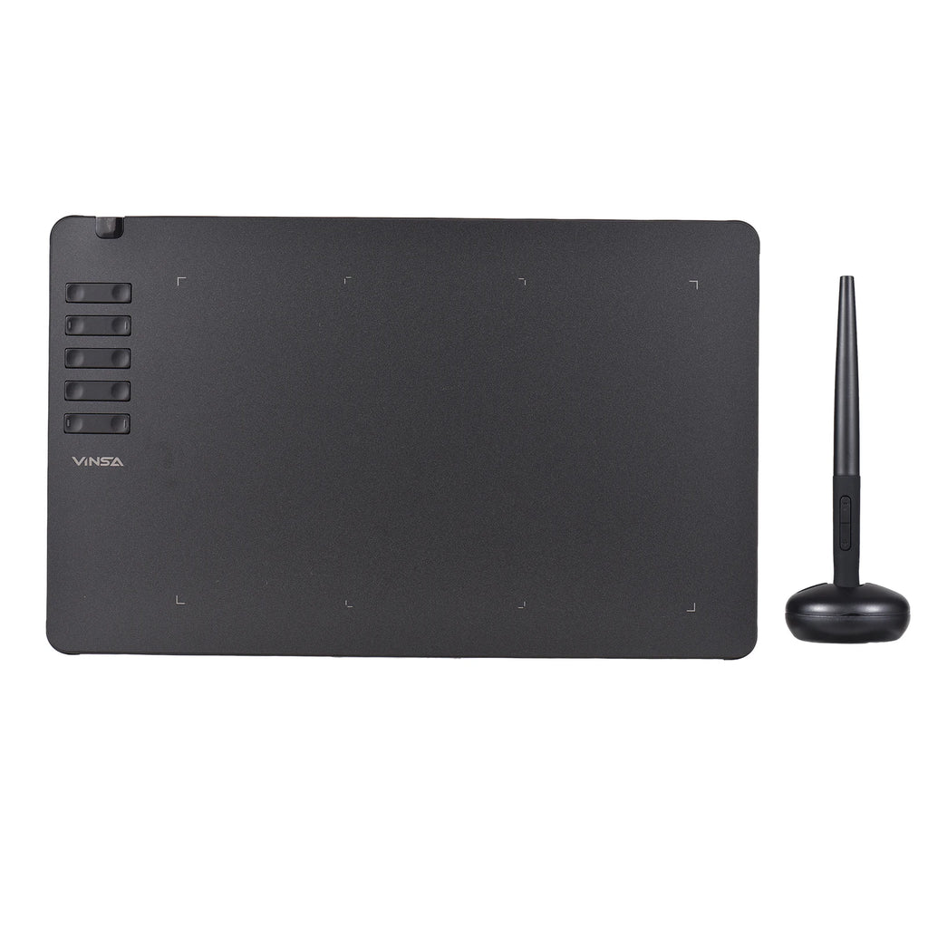 VINSA T1161 Graphics Drawing Tablet Ultra-thin Art Creation Sketch with Battery-free Stylus 8 Pen Nibs 8192 Levels Pressure