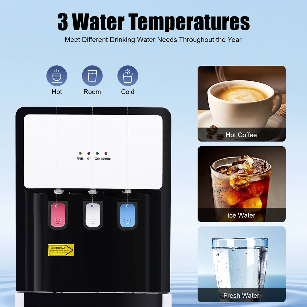 Bottom Loading Water Dispenser Versatile Freestanding Hot&cold Water Dispenser for Office, Home, Living Room White