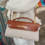 Luxury Leather and Woven Handbag with Vintage Metal Buckle, Elegant Short Handle, Stylish Women’s Tote for Evening & Daily Use