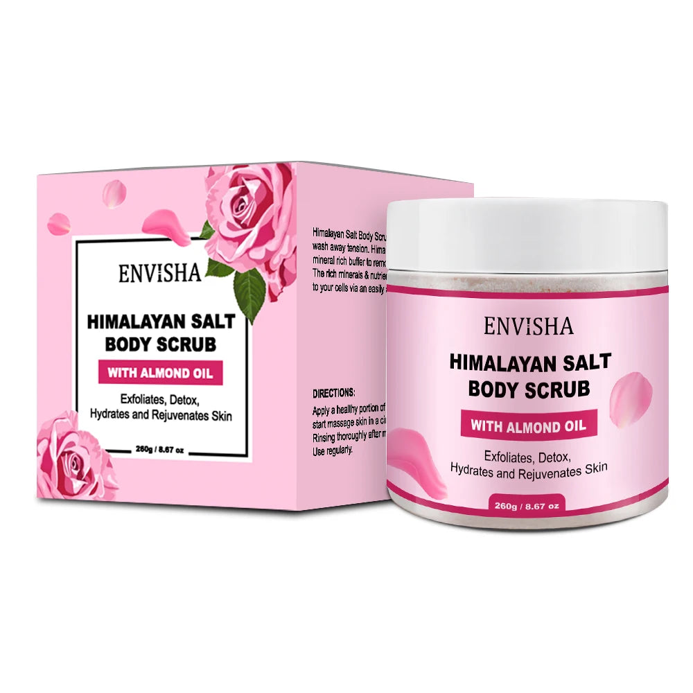 ENVISHA Beauty Health Rose Body Massage Bath Salt Scrub Exfoliating Moisturizing Nourish Soften Whitening Skin Care Shrink Pores
