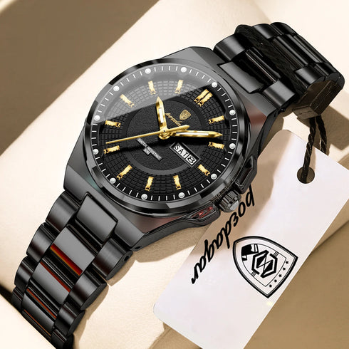 POEDAGAR Fashion Ladies Watch Top Elegant Week Date Woman Clock Quartz Stainless Steel Luminous Waterproof Women's Watches Reloj