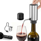 ASWUT-Electric Wine Dispenser, Touchless Automatic Beverage Pourer, Rechargeable Wine Pourer With Lockable Wine Stopper