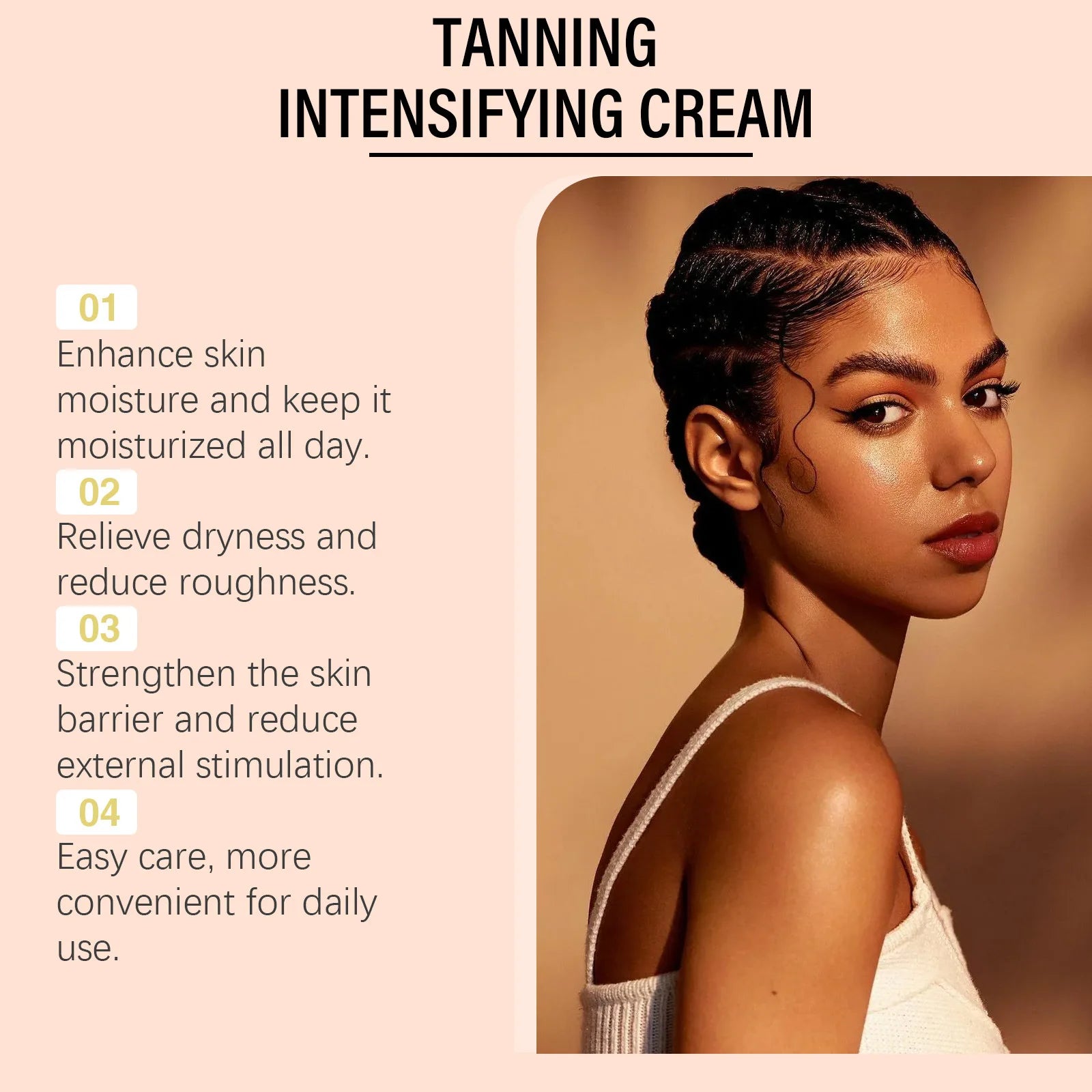 Peach Self Tanner Cream Enhancing Bronzing Boosting Darkening Sunless Tanning Sun Kissed Tone Hydrating Watermelon Bronzer Cream