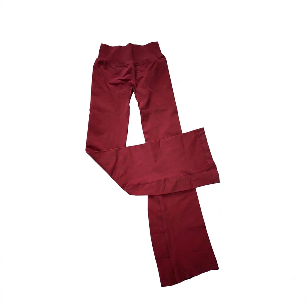 Flares Legggings Seamless Mid To Low Waistband Glute Contouring Wide Leg Pants Scrunch Booty Fitness Yoga Gym Flared Leggings