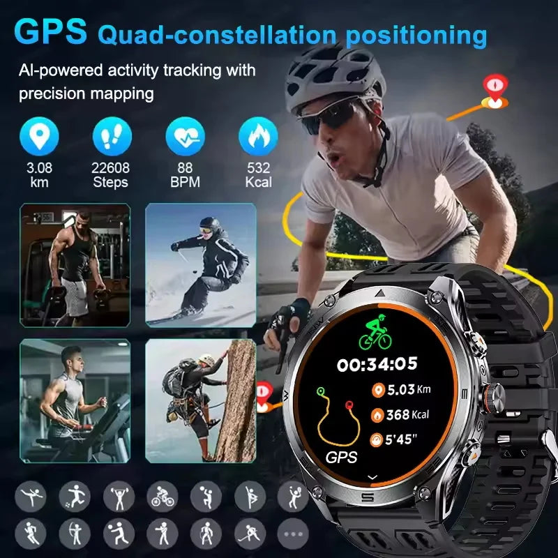 T-Rex 3 ULtra Military Grade 1000mAh Battery Smart Watch 10ATM Waterproof GPS call AMOLED HD Men 100+Sports 2025 New Smart watch Secondary image