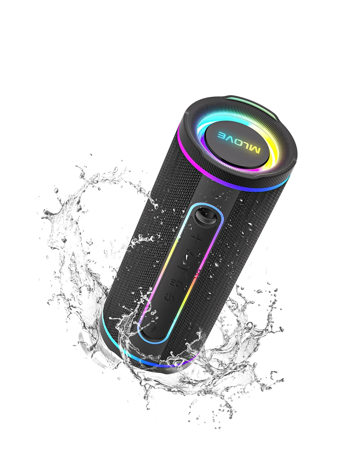 MLOVE E80 Portable Bluetooth Speaker – Powerful Dual Sound, Colorful RGB Lighting, Fully Waterproof (IPX7), TWS Enabled Main image