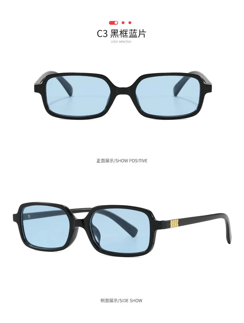 Luxurious Rectangle Sunglasses Women Oval Vintage Brand Designer Square Sun Glasses Men Shades Female Eyewear