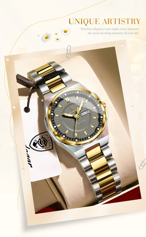 POEDAGAR Fashion Ladies Watch Top Elegant Week Date Woman Clock Quartz Stainless Steel Luminous Waterproof Women's Watches Reloj