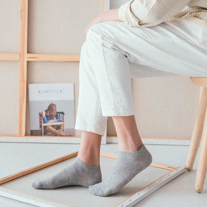 10/20/30Pairs Men's Socks Ankle Socks White Black Breathable Comfy Sweat-absorbing Boat Socks Unisex Casual Solid Short Socks