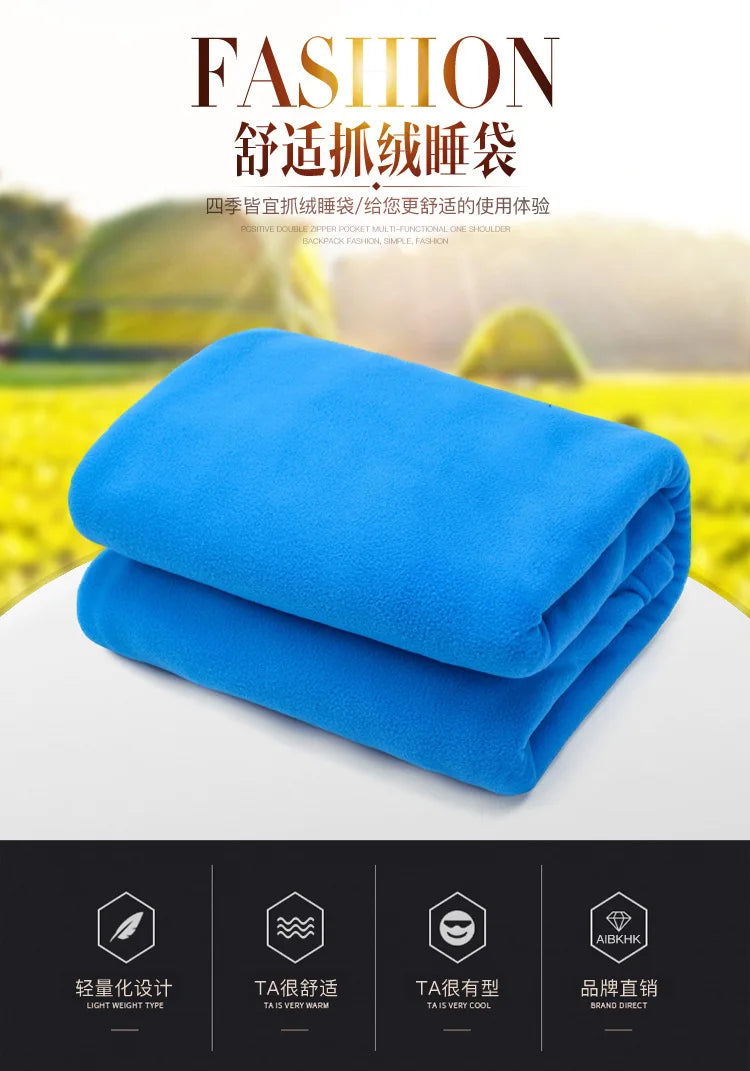 Portable Ultra-light Polar Fleece Sleeping Bag Outdoor Camping Tent Bed Travel Warm Sleeping Bag Liner Camping Sport Accessories