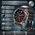 GPS Sports Smartwatch Men Women Swim Waterproof Fitness Tracker 2GB Memory Offline Maps  SpO2 Rugged Outdoor Smartwatch for Men