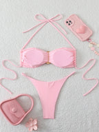 Sexy Bandeau Bikini Women's Swimsuit 2026 Two-piece Swimwear Thong Bikinis Set Female Bathing Suit Push Up Beach Swimming Wear