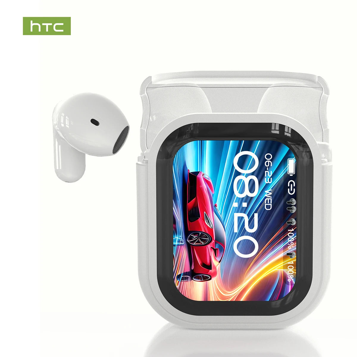 Auriculares Traductor DeIdioma 2026 HTC NE20 Translator Earbuds 6in1 iOs Android 60H Playtime Business Travel Meeting LCD Touch