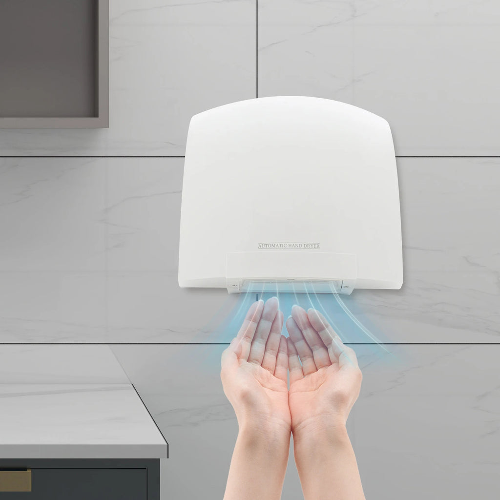 1200W Automatic Hand Dryer Wall Mounted Touchless Hand Dryer 40-65℃ Adjustable Bathroom Dryer for Home Restroom Office Hotel